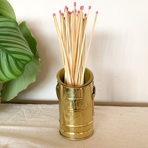Brass coloured matches holder
